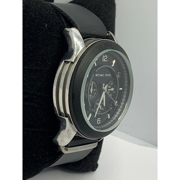 Michael Kors MK8107 Unisex Black Leather Analog Bl main image 8